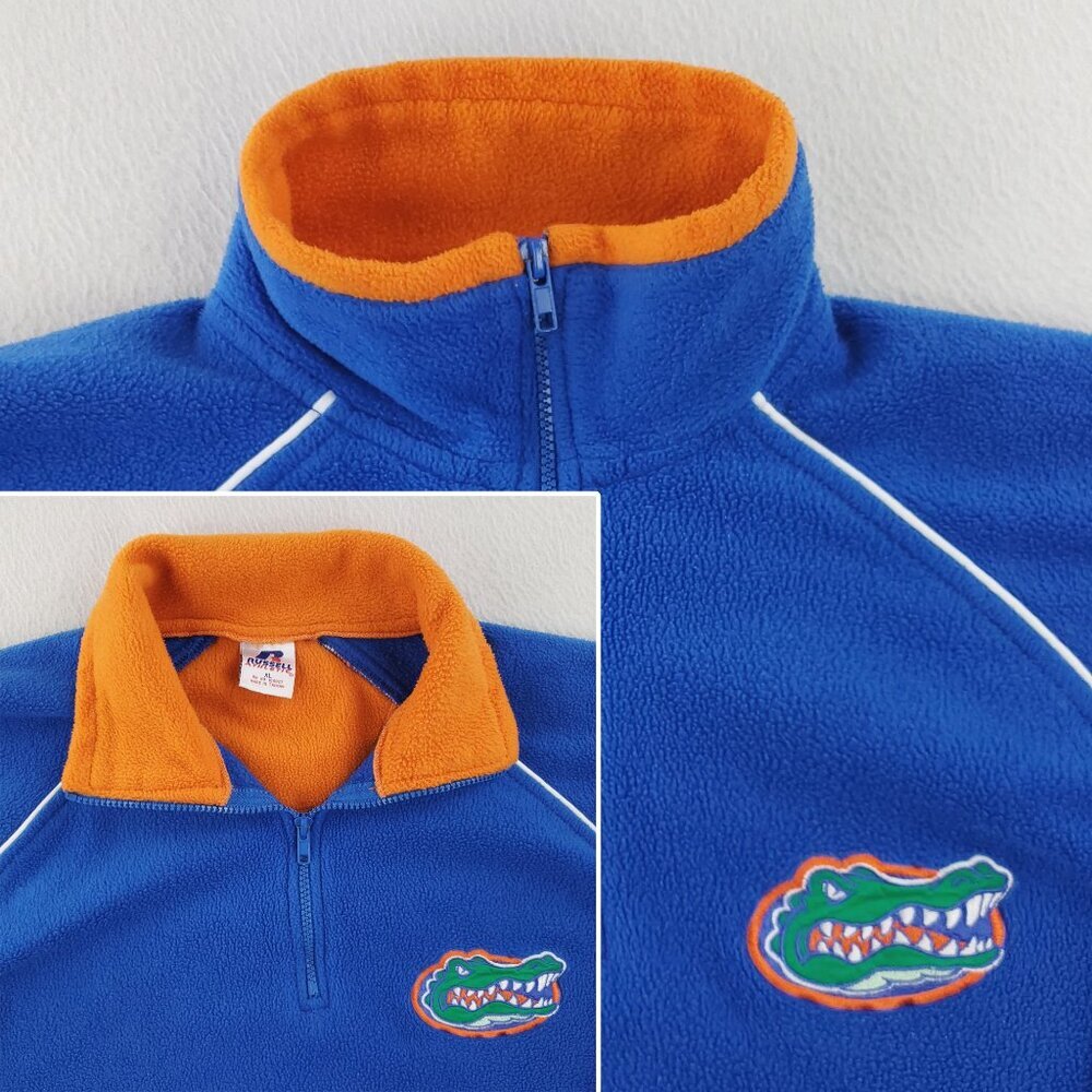 University Florida Gators Vintage Fleece Pullover 1/4 Zip Russell Athletic XL - Picture 5 of 14